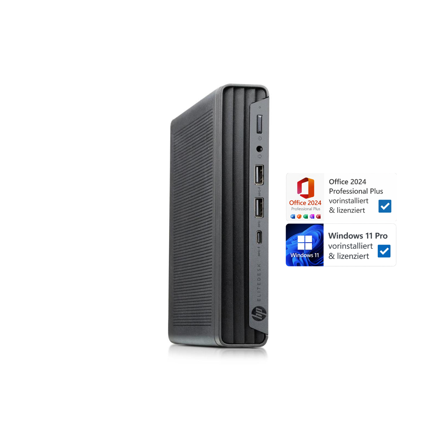 HP EliteDesk 800 Mini-PC | Intel 10. Gen | 16 GB RAM | 512 GB SSD | Windows 11 Pro | Office 2024