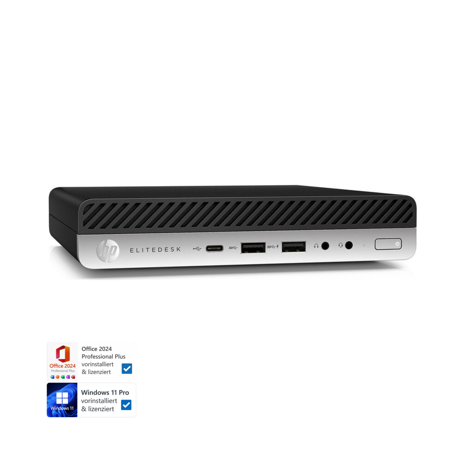 HP EliteDesk 800 Mini-PC | Intel Core I5-8500T | 16 GB RAM | 256 GB SSD | Windows 11 Pro | Office 2024 - Bild 1