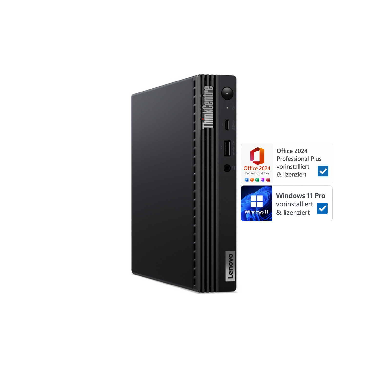 Lenovo ThinkCentre M70Q Mini-PC | Intel Core 10. Gen| 16 GB RAM | 512 GB SSD | Windows 11 Pro | Office 2024 - Bild 1