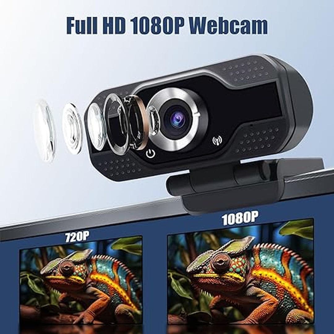 Webcam mit Mikrofon (1080p; 20 MP) – Perfekt für Videokonferenzen und Streaming - Produktbild 1 von 2