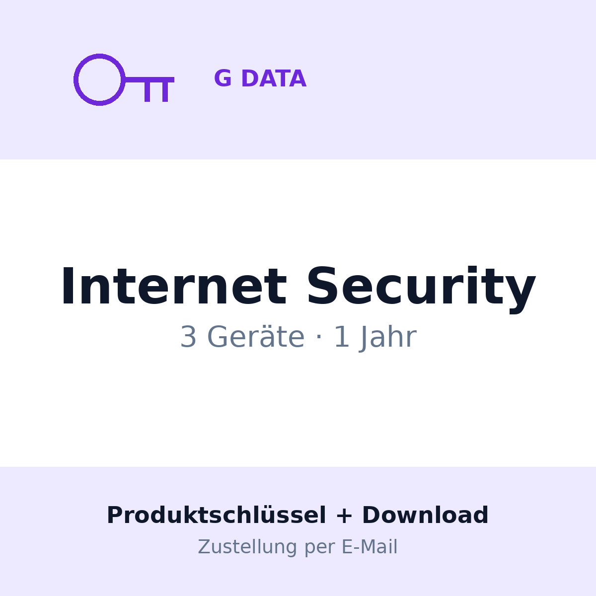 G DATA Internet Security — 3 Geräte, 1 Jahr | Produktschlüssel + Download | Lieferung per E-Mail - Ansicht 1