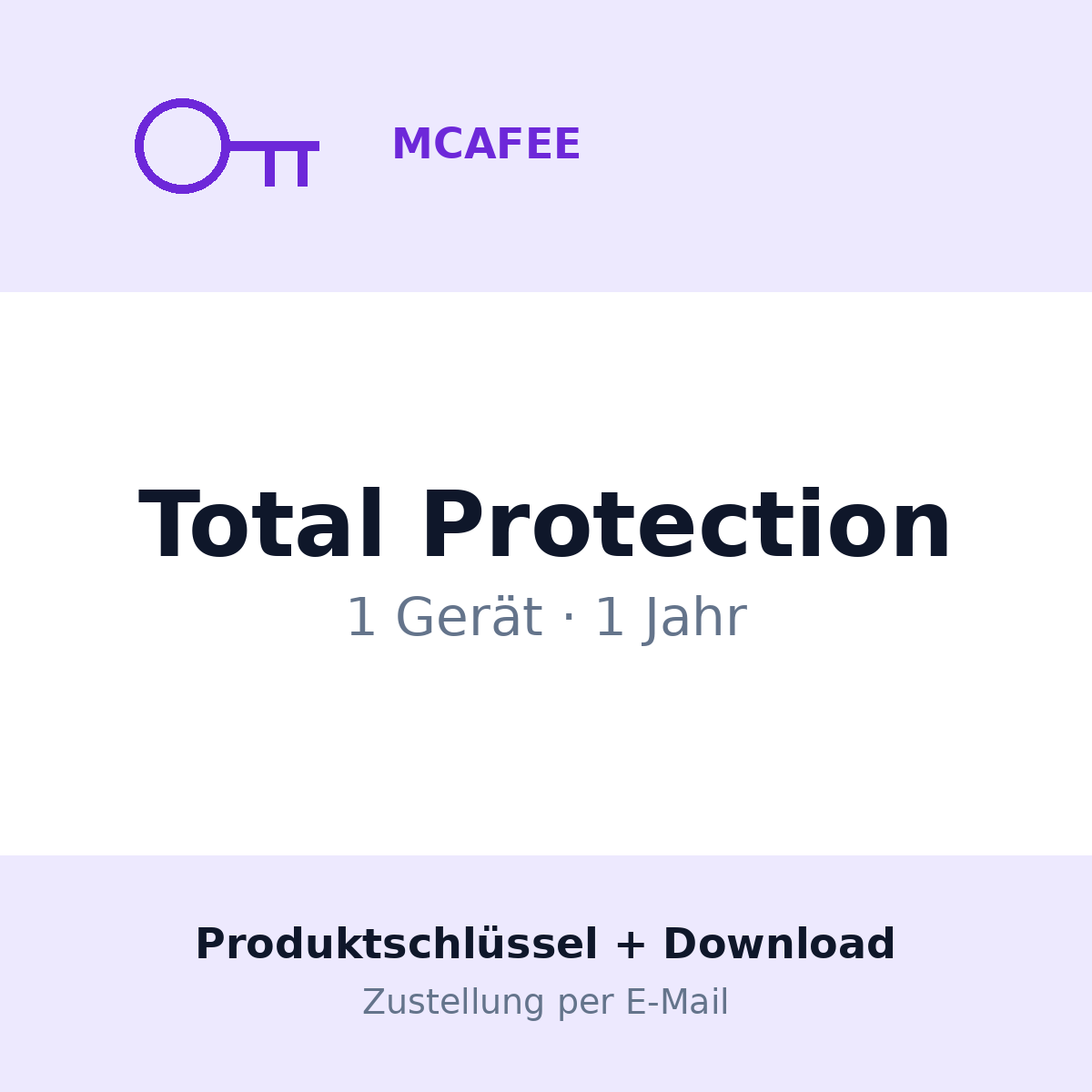 McAfee Total Protection — 1 Gerät, 1 Jahr | Produktschlüssel + Download | Lieferung per E-Mail - Ansicht 1