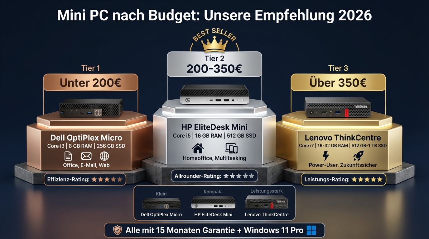 Mini PC nach Budget: Unter 200€, 200-350€, Über 350€ — Empfehlungen 2026