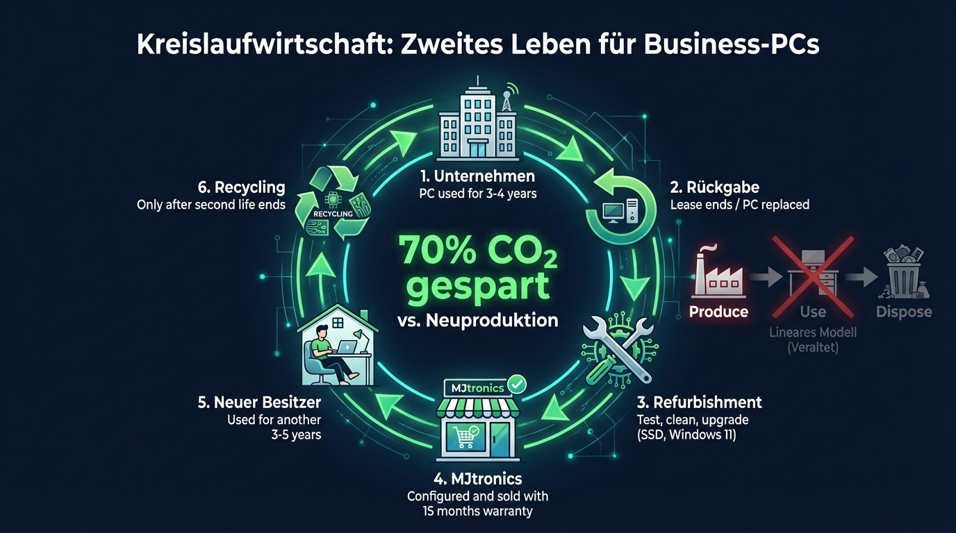 Kreislaufwirtschaft: Zweites Leben für Business-PCs — 70% CO₂ gespart vs. Neuproduktion