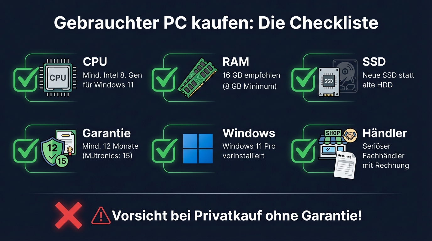 Gebrauchter PC kaufen: Die wichtigste Checkliste