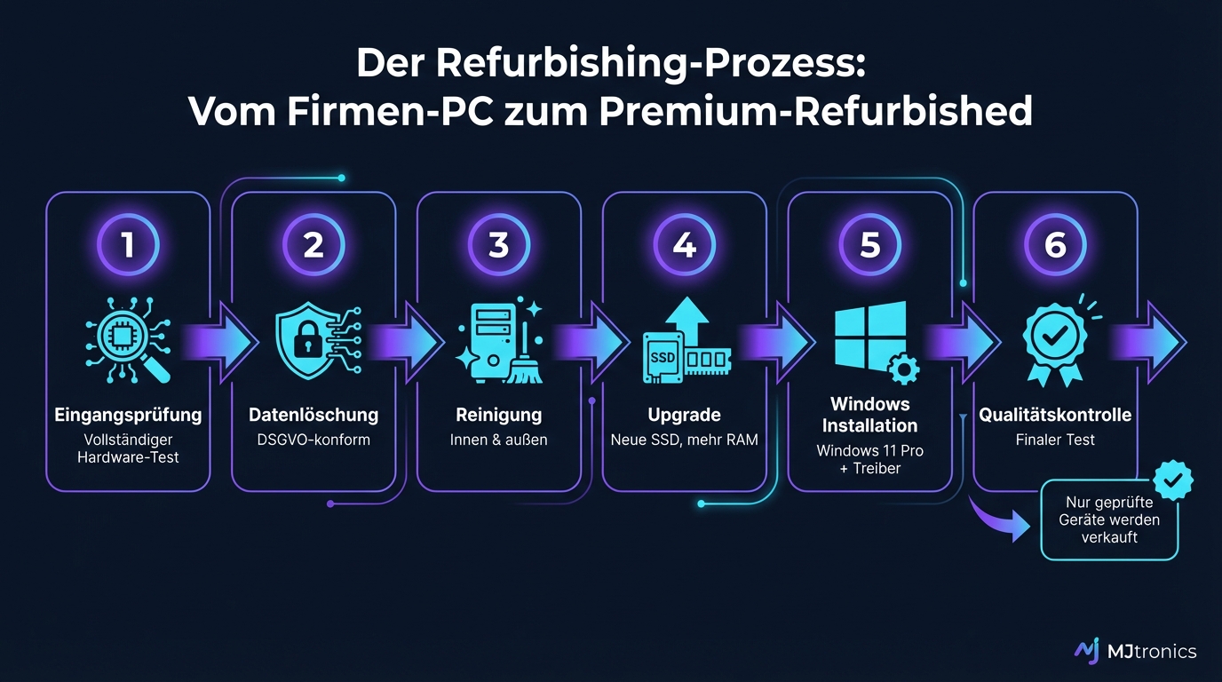 Der Refurbishing-Prozess in 6 Schritten: Von der Eingangsprüfung bis zur Qualitätskontrolle